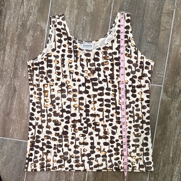 Chico's Travelers Tan and Black Patterned Tank Top NWT - Picture 7 of 8